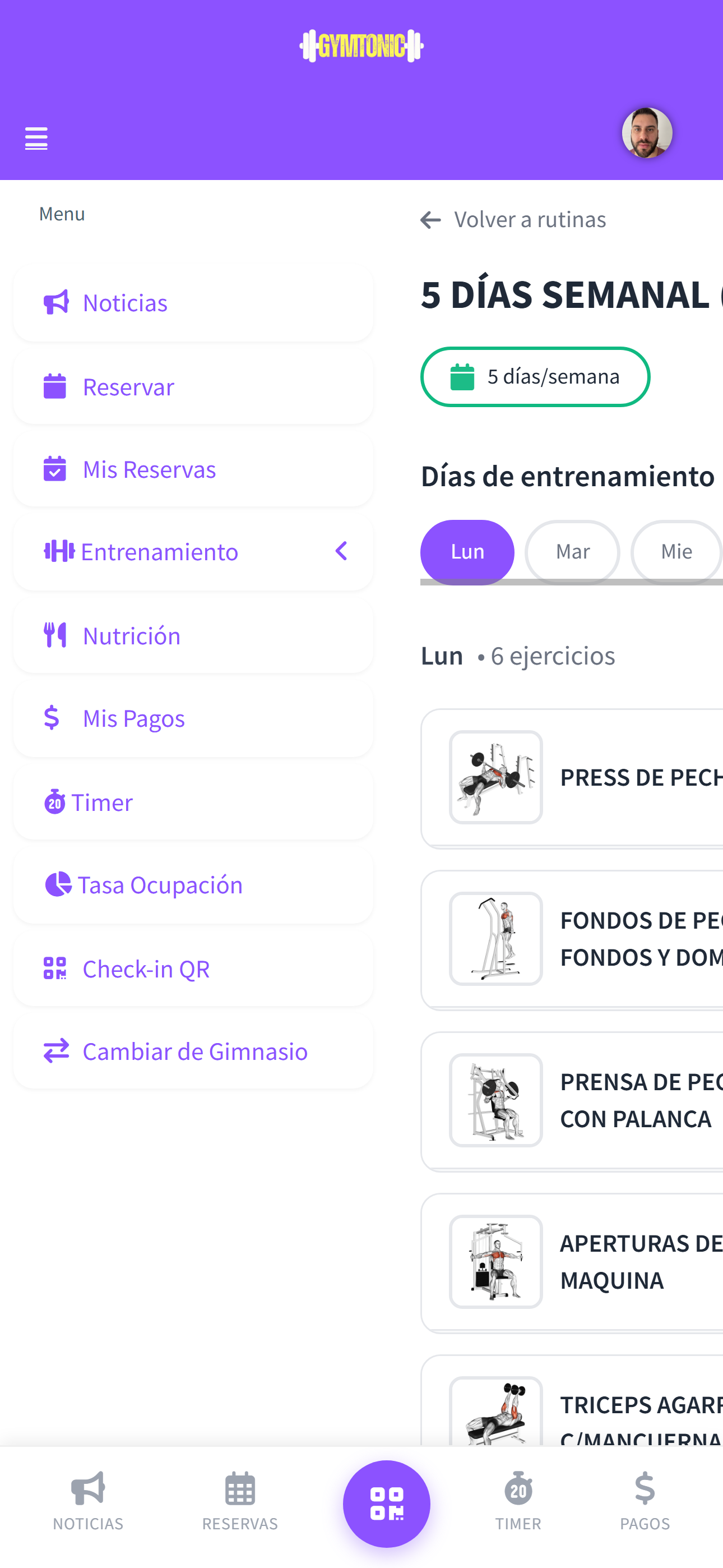 Ejemplo de app personalizada para gimnasio con SmartGym
