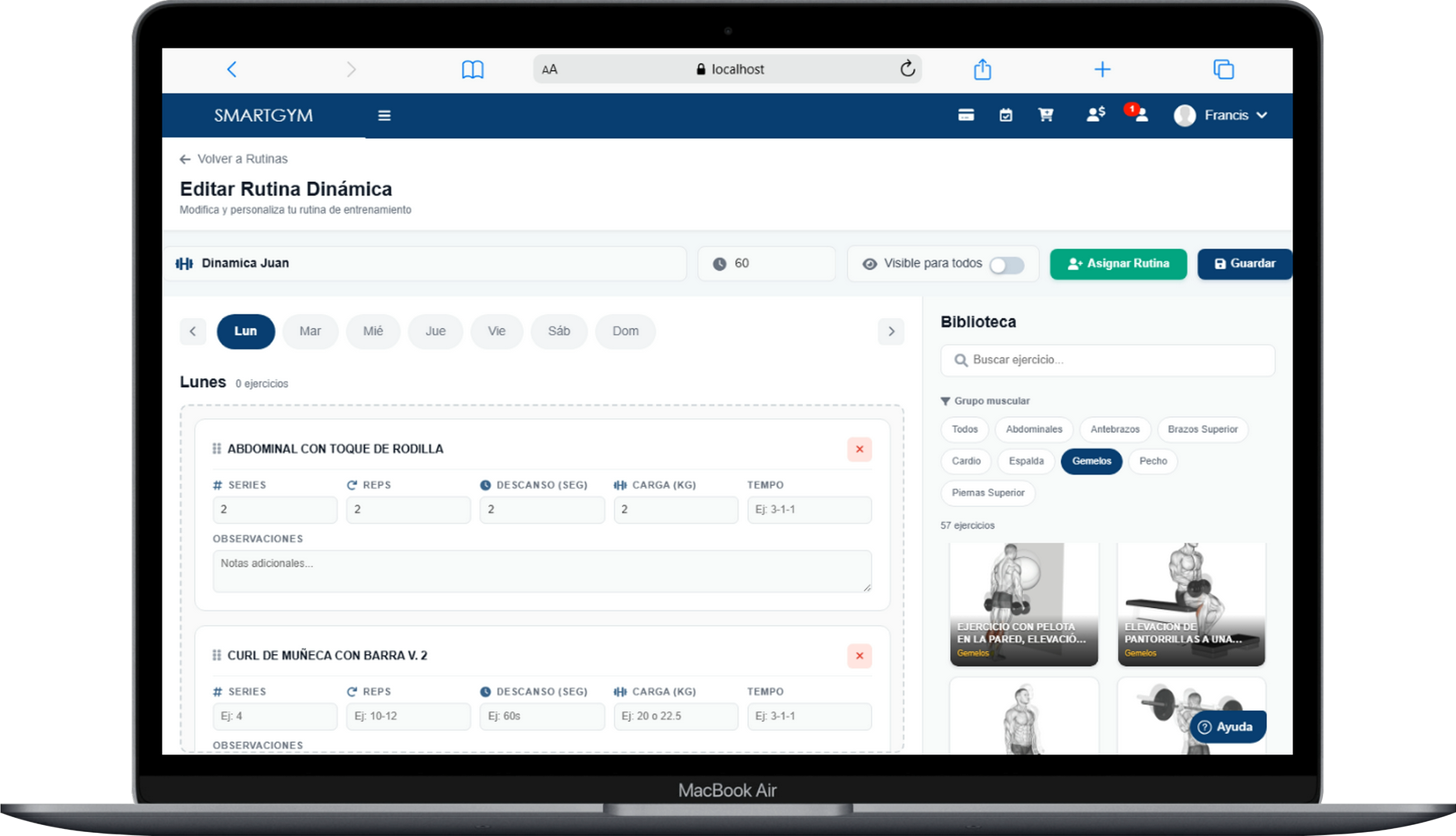 Entrenamiento personalizado - SmartGym