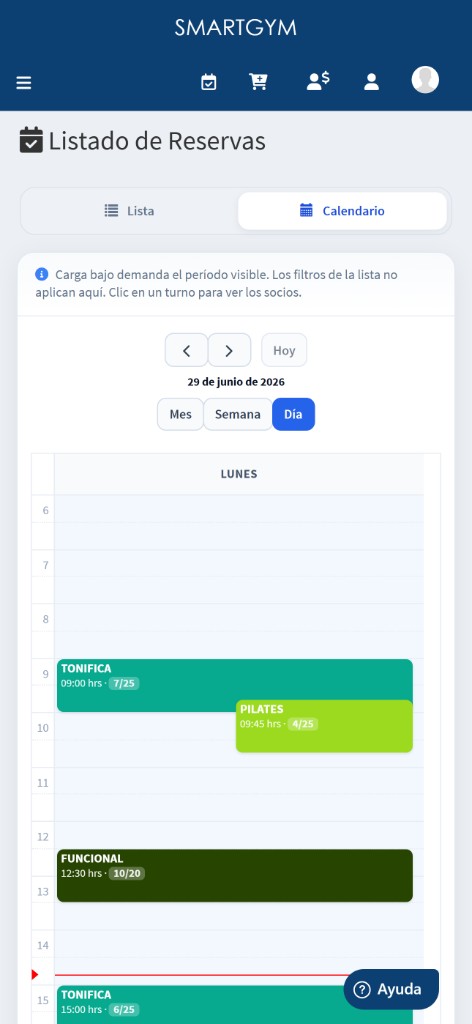 Clases con cupo y packs de créditos